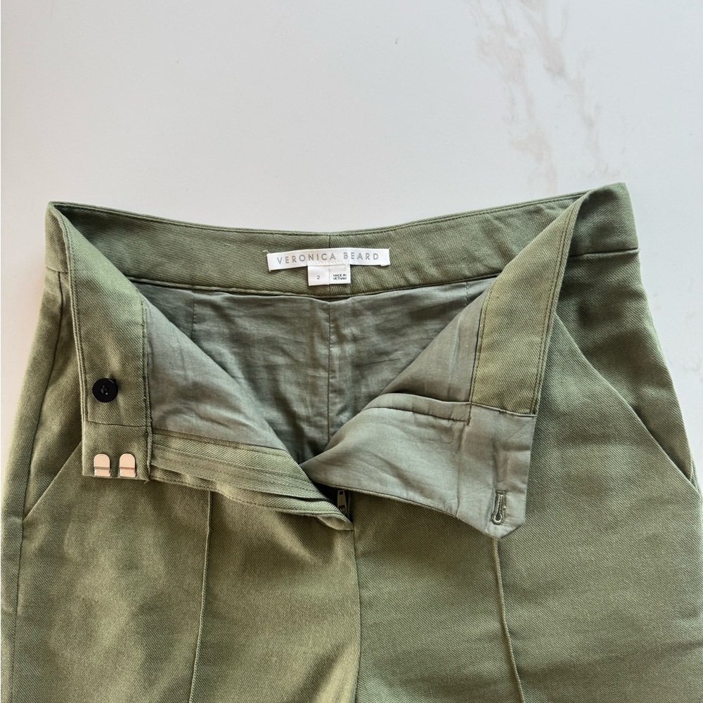 Veronica Beard Noda Linen Straight Leg Trousers size 2 - Picture 6 of 13